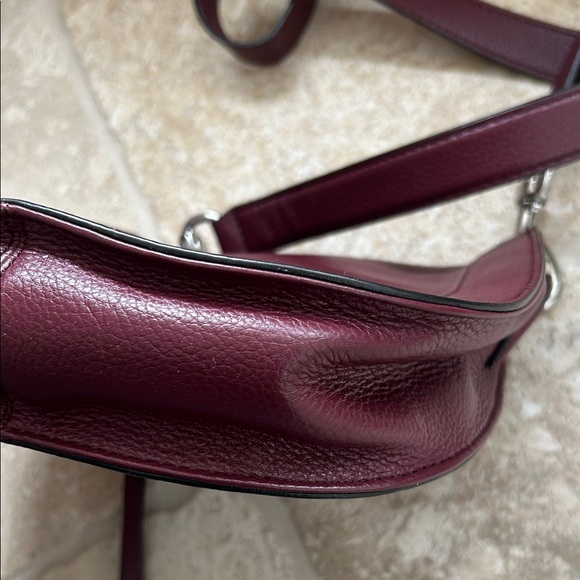 Rebecca Minkoff Elegant Burgundy Leather & Suede Women's Crossbody Bag - Picture 8 of 9